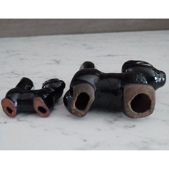 Vintage Ceramic Mom & Baby Skunk Figurines Pair Redware Made in Japan - Picture 7 of 7